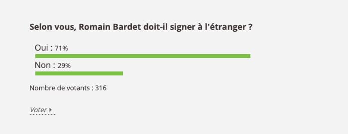 Bardet doit-il partir à l'étranger ? Résultats du sondage
