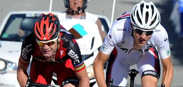 Sur le Tour 2012, Van Garderen avait terminé devant Evans au général, mais sera encore équipier en 2013 - Photo AFP