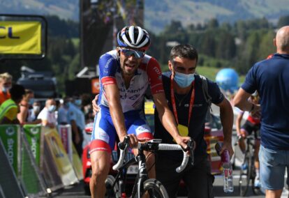 Thibaut Pinot termine deuxième du dernier Critérium du Dauphiné. Photo : ASO/Alex Broadway