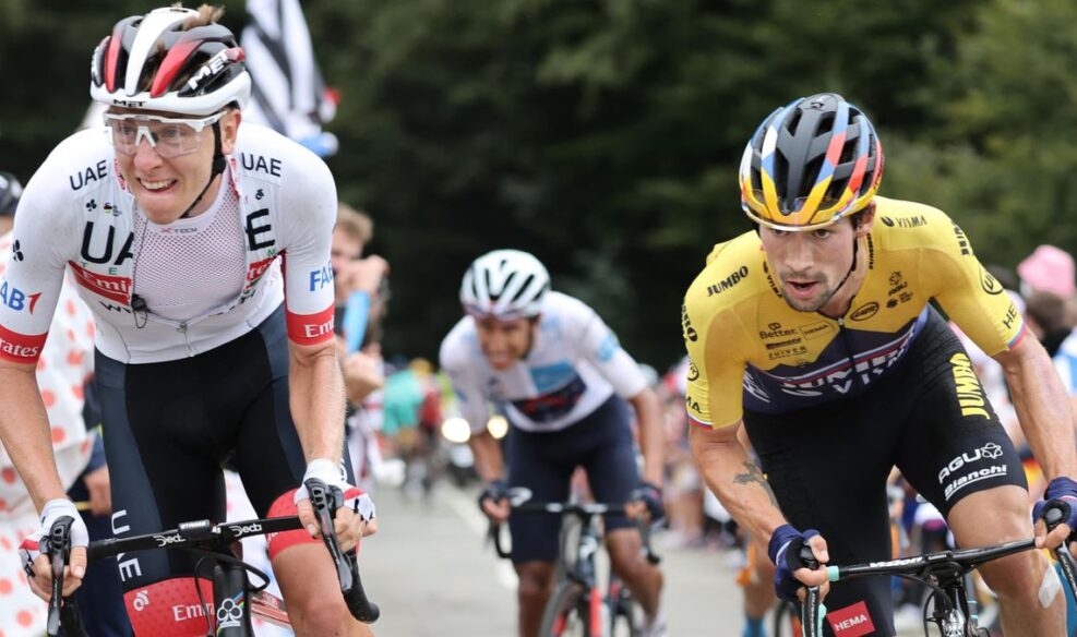 Tadej Pogacar et Primoz Roglic, le duo slovène qui anime ce Tour de France. Photo : Getty Images